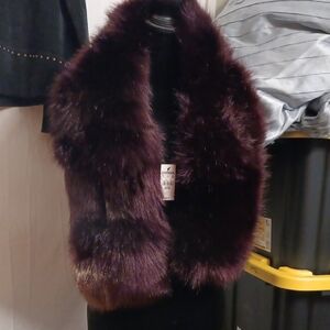 Express Purple Faux Fur Neck Warner